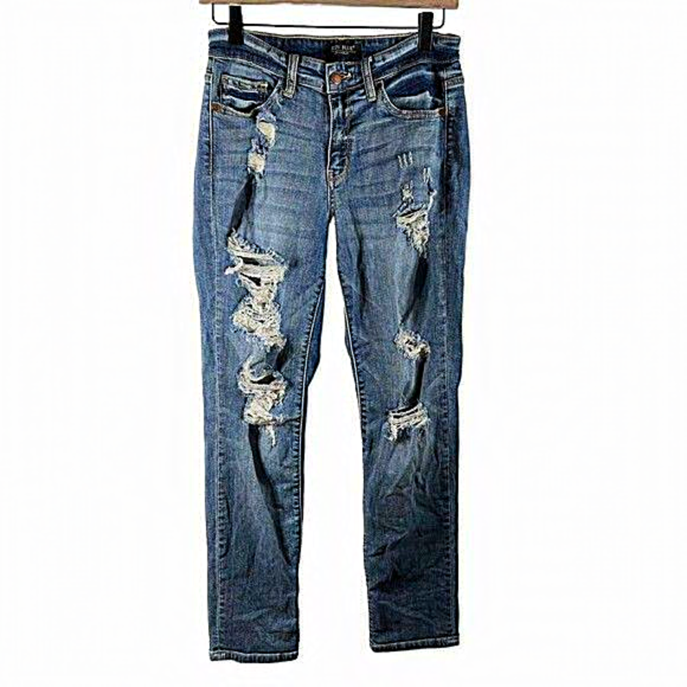 Judy Blue Boyfriend Fit Distressed Jeans Size‎ 5/27 Stretch Denim